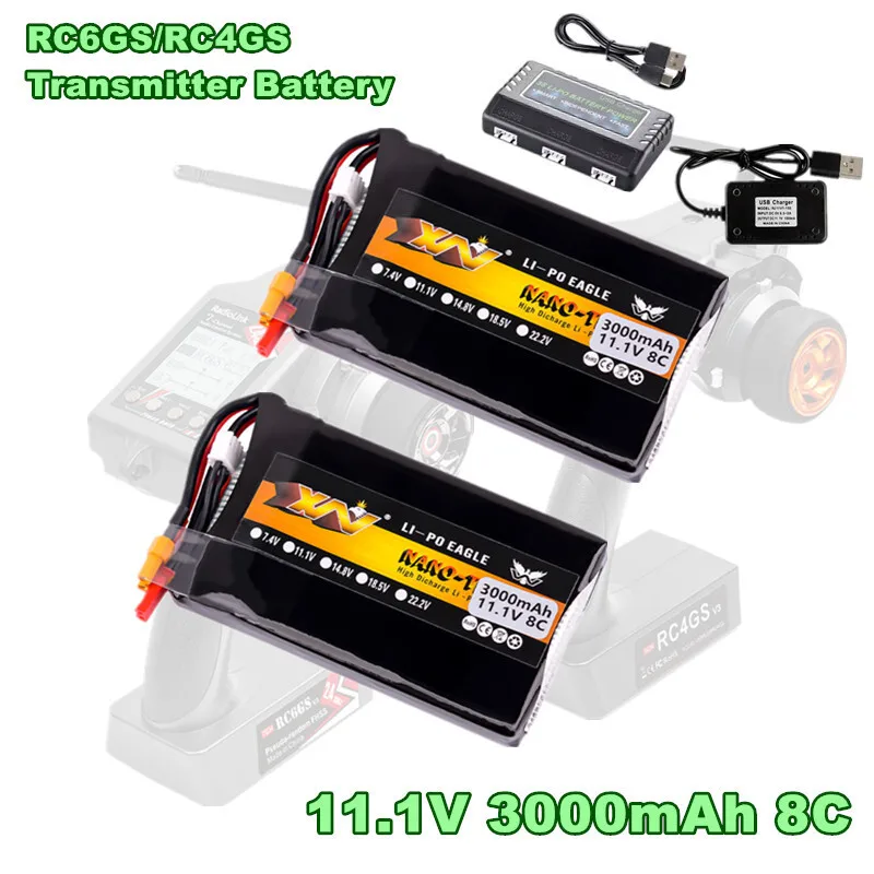 Batterie Émetteur RC6GS/RC4GS 1P-USBCharger - Drone Radio Télécommandé