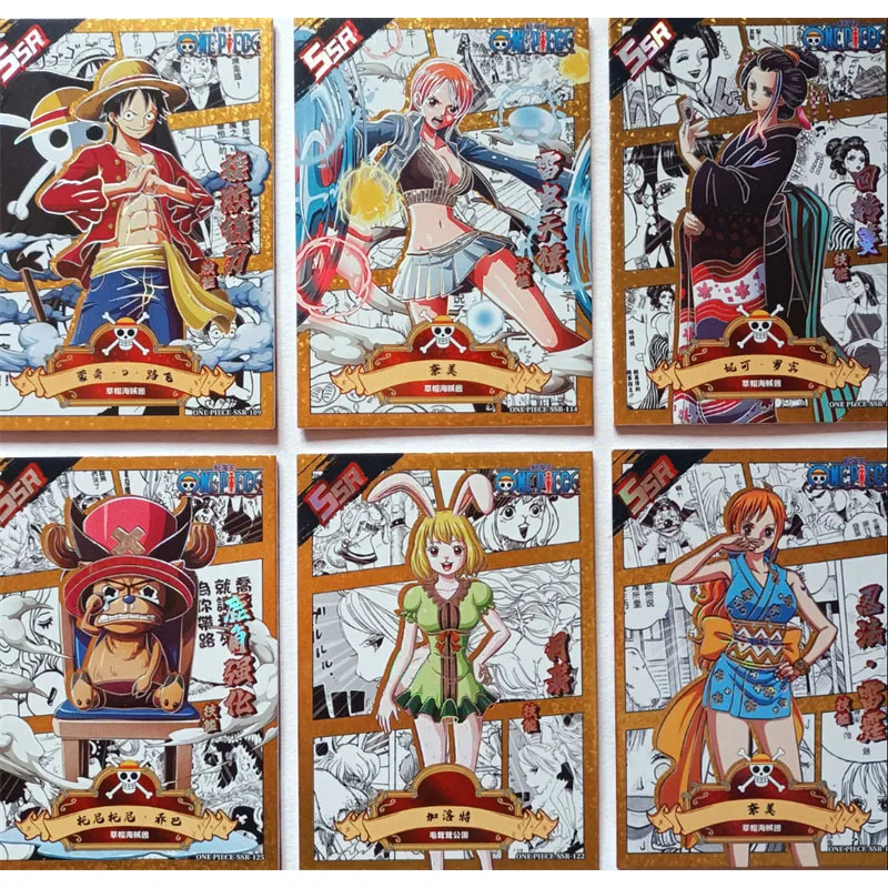 

Anime ONE PIECE Hot Stamping UR SSR Flash Card Luffy Nami Robin Chopper Collection Game Toy Solitaire Christmas Birthday Present