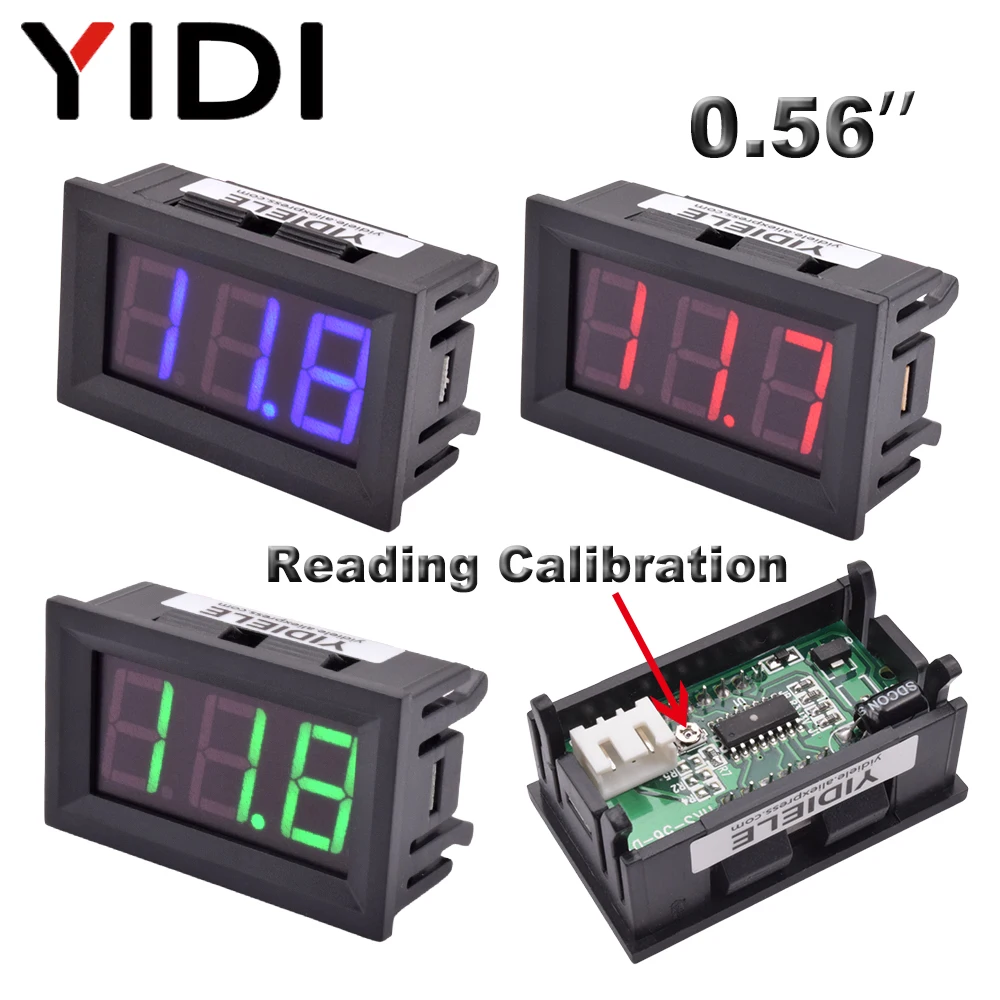 0.56 LED Digital Ammeter Voltmeter Panel DC 100V 10A AC 220V 500V 600V