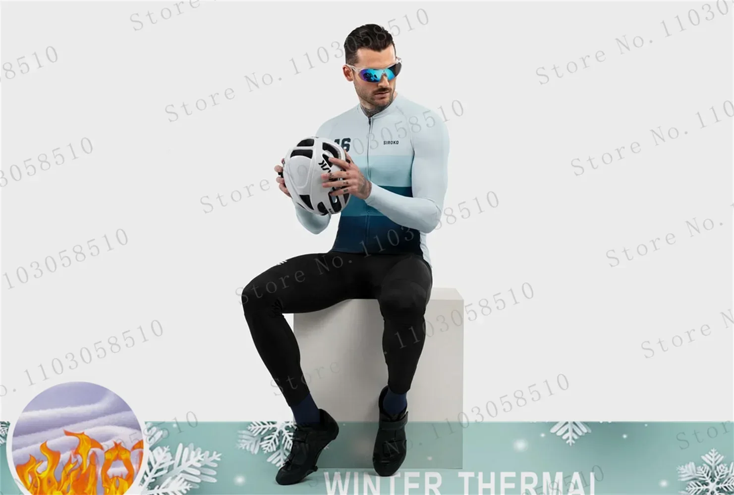 Siroko Winter Cycling Jersey set Men long sleeves MTB Jersey Bike maillot Ropa Ciclismo Thermal Fleece Cycling Clothing new