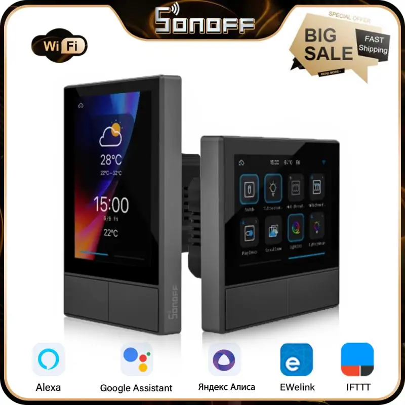 Sonoff Nspanel Smart Scene Interruttore A Parete Eu/Us Integrato Hmi Smart Home Control Panel Termostato Domotico Lavora Con Alexa