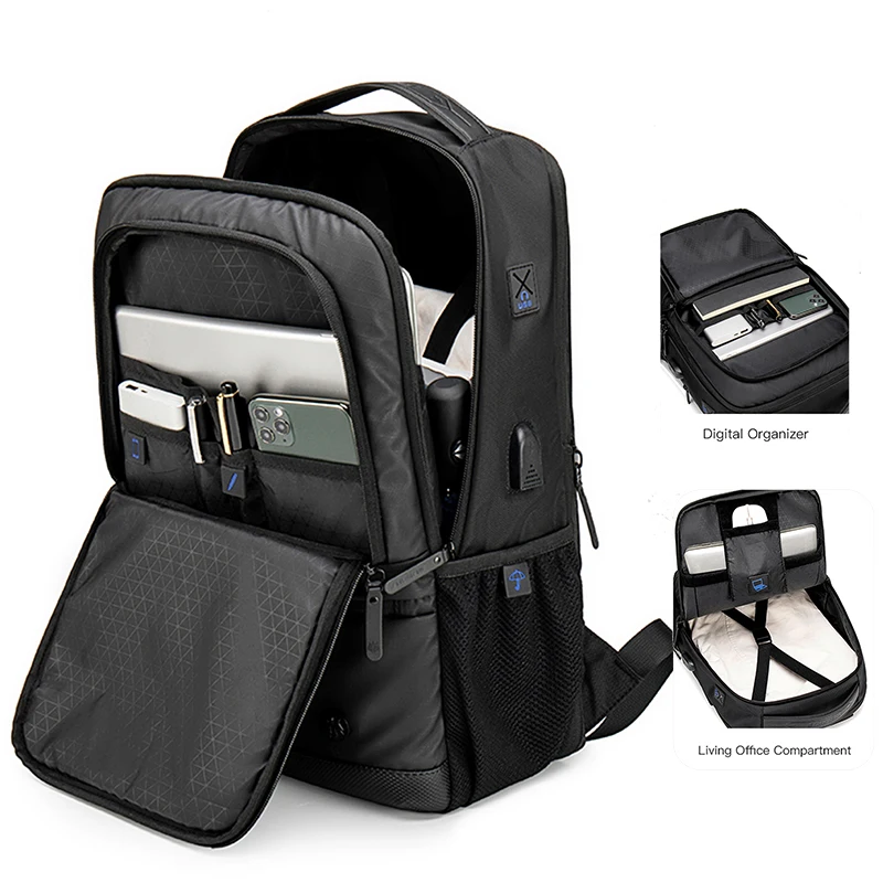 Arctic Hunter 2023 New Waterproof Polyester Casual Business Men's Computer Backpack Shockproof Computer Compartment 3