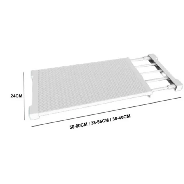 Állítható Szekrény Tároló Polcok Falra Szerelt Partíciós Réteges Állvány A Fürdőszoba Behúzható Szervezője - Image 5