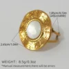 Bagues d'ouverture réglables plaquées or 18 carats en acier inoxydable pour femmes, cadeau de fête de fiançailles, bijoux de tempérament 2025