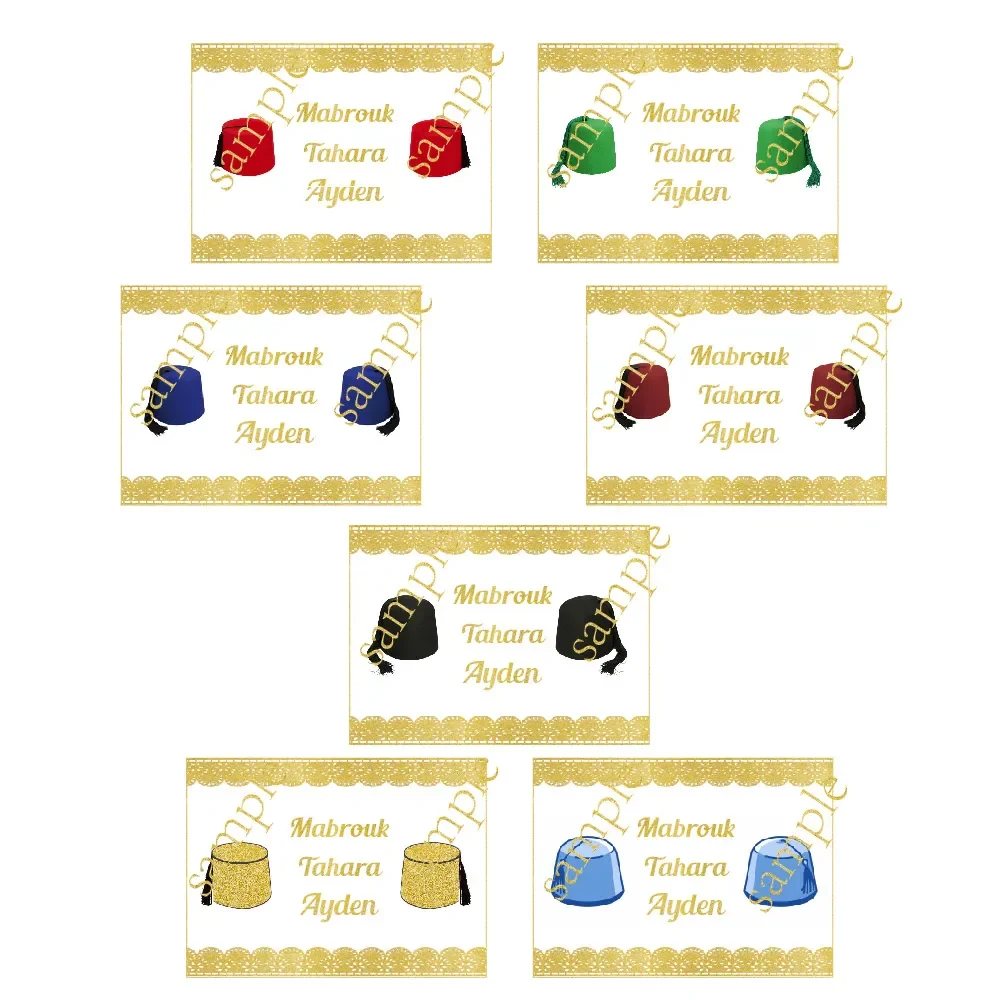 Circoncisione Eid Al-Fitr Mini Candy Bar Wrapper Kinder Bueno Hershey Chocolate Stickers Capri Sun Water Bottle Label Party Decor