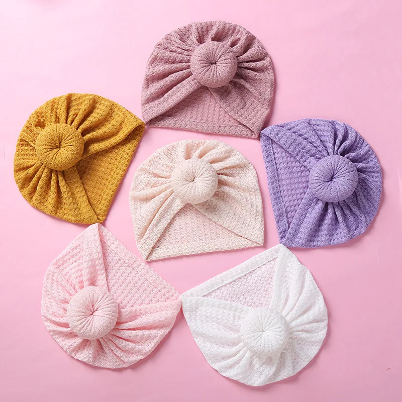 

Baby Accessories For Newborn Toddler Kids Baby Girl Boy Turban Cotton Beanie Hat Autumn Winter Cap Knot Solid Soft Hospital Caps