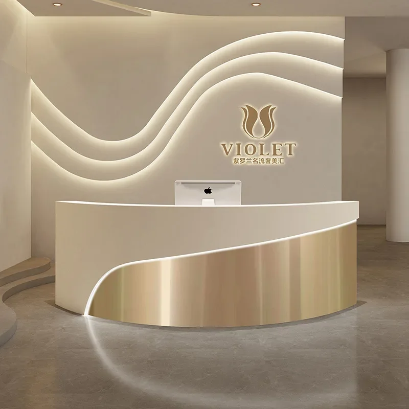 Podium Luxury Furniture Store Store Reception Table Church Pulpit Salon Furniture Entrances Luxury Reception 180cm