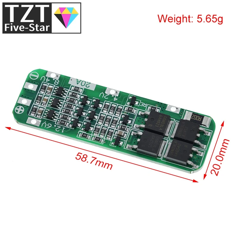 3S 20A Li-ion Lithium Battery 18650 Charger PCB BMS Protection Board For Drill Motor 12.6V Lipo Cell Module 64x20x3.4mm