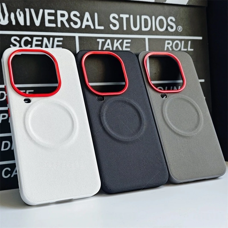 Premium Magnetic Leather Case with Metal Lens Frame & Shockproof Bumper