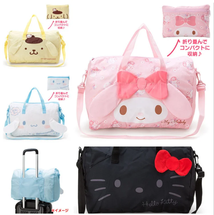 Sanrio Hello Kitty Luggage Bag Kawaii My Melody Portable Duffel Bag