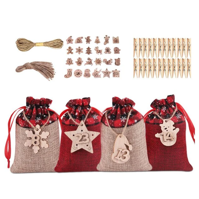 DIY Large Gift Linen Bags Crafts Advent Bags Small Homemade Items For Advent  Calendars Children Fill Their Own - AliExpress