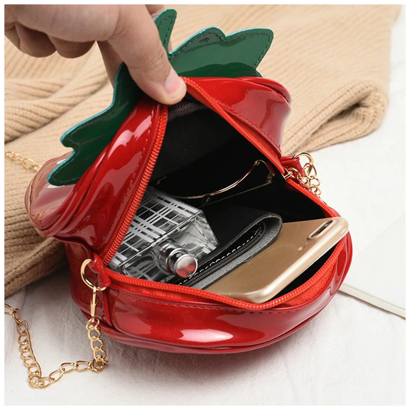 Shoulder Bag Women Strawberry Shape Designer Pu Leather Chain Crossbody for Girls crossbody bag women handbags pu crossbody bag