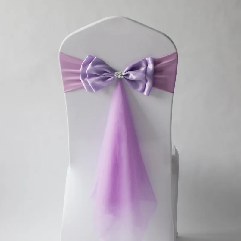 Modern Chair Sashes Wedding Decoration Elastic Bands And Chic Buckles satin chair sashes spandex chair sashes organza chair sashes chiffon chair sashes For Events Birtnday Party Holiday Mariage House