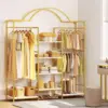 Heavy Duty Clothes Rack with Storage Shelves, Closet Organizer System for Hanging Clothes, 4-Tier Garment Rack Wardrobe with 3 H 6
