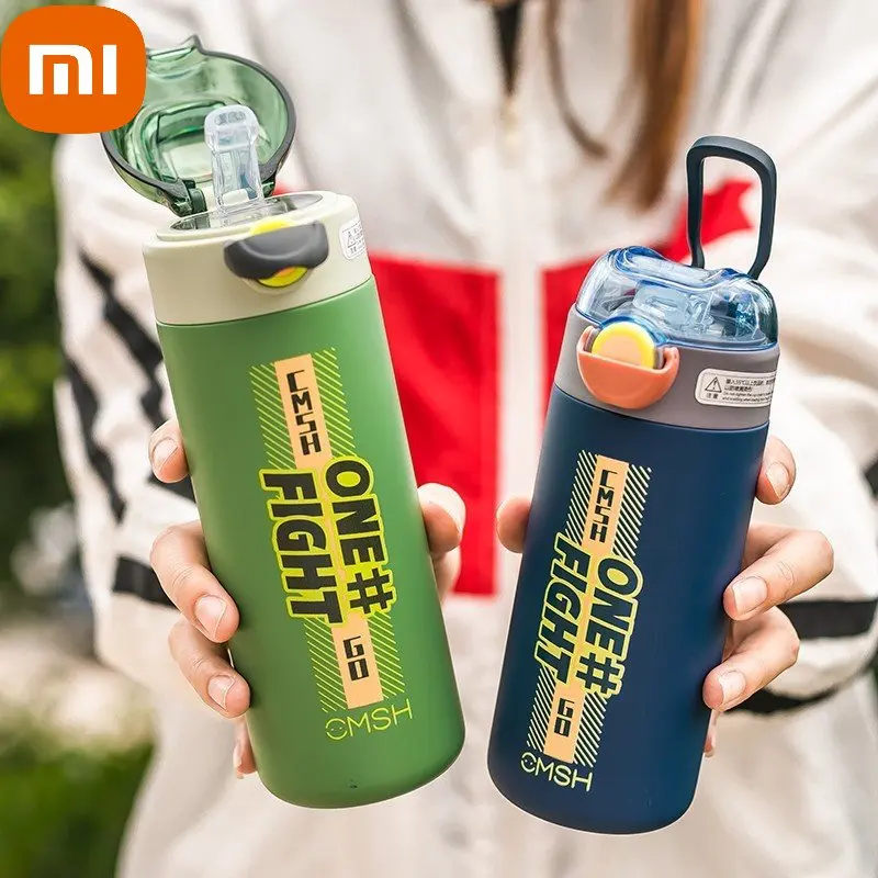 

Простая новая бутылка Xiaomi сохраняет холодный соломенный Тип 304 стакан из нержавеющей стали Мужской спортивный портативный термос-термос