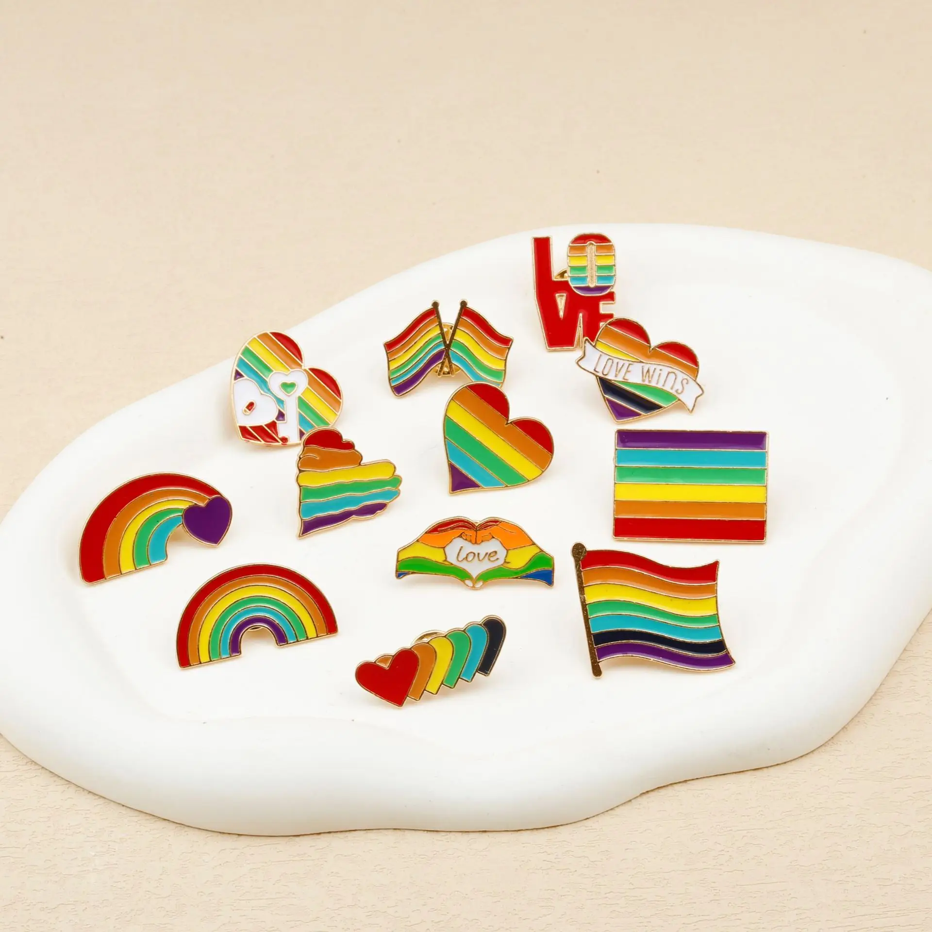 Rainbow Enamel Lapel Pins for Men and Women
