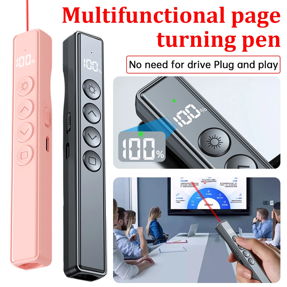 

Мультимедийный демонстрационный шприц для обучения PPT, переворачивающаяся ручка, лазерная указка, беспроводные презентеры, слайды, дистанционное управление, классная и офисная указка
