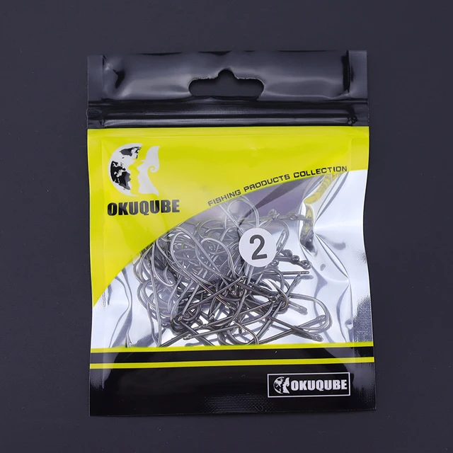 50pcs/lot Fishhooks High Carbon Steel  Long Shank Double Bait Holder Barbed Fishing Hooks for Beach And Live Bait Fishing 5