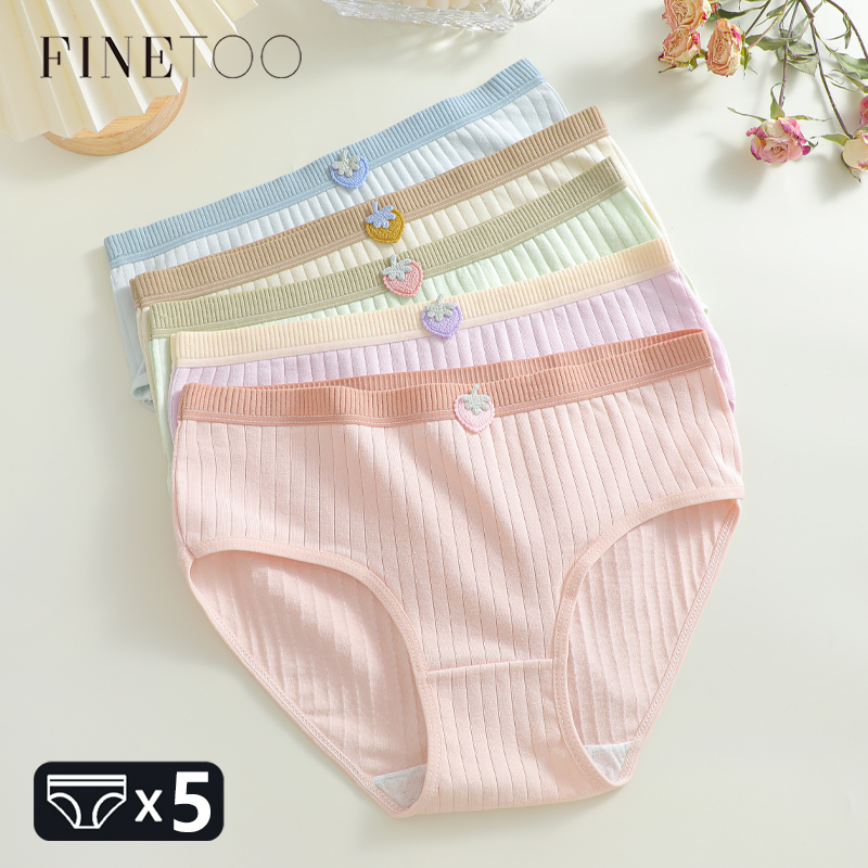 5Pcs Cotton Lace Floral Underwear For Women Girls Breathable Briefs Sexy Mid Waist Panties Female 6 types Lingerie Hot Sale M-XL