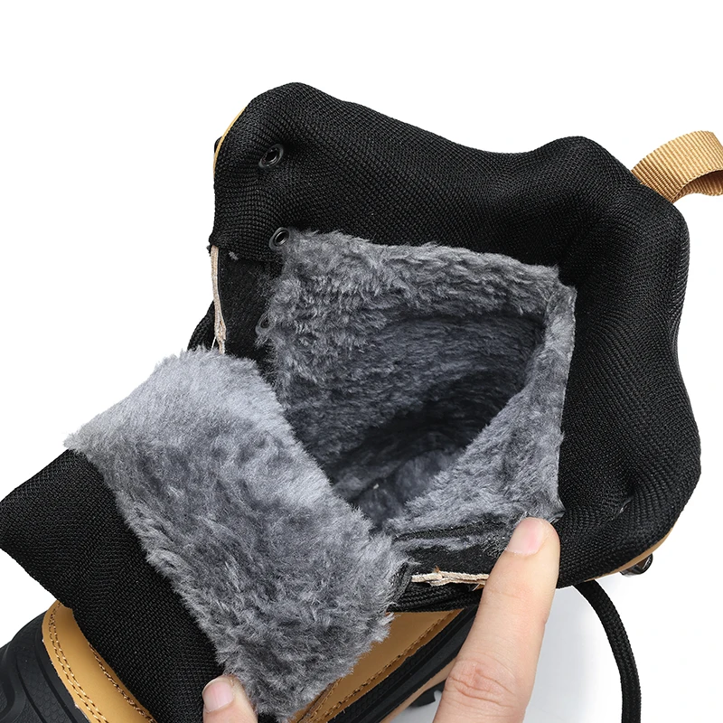 Men's Waterproof High-Top Snow Boots Close-Up
