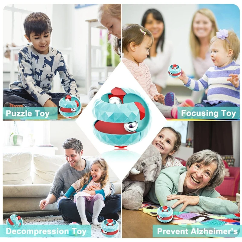 Diamond Pattern Ball Track Gyro Magic Gyroscope Toy Stress Relief Toy Fingertip Pinball Anti-stress Toys Anxiety Relief Adhd - Bilde 3