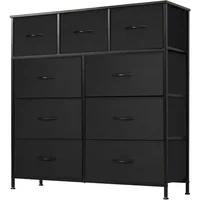 Dresser for Bedroom with 9 Drawers, Clothes Drawer Fabric Closet Organizer, Cloth Dresser with Metal Frame and Wood Tabletop 1