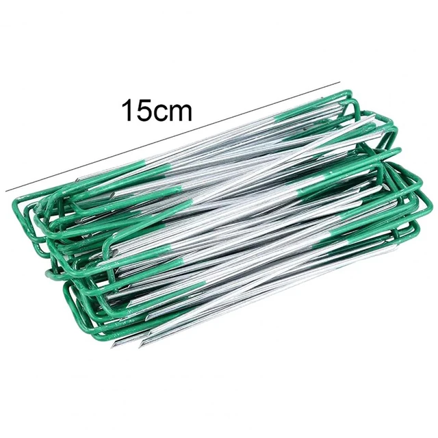 50Db 150 Mm-Es U Alakú Rögzítő Köröm Horganyzott Acélkert Halom Gyepbiztonsági Körmök A Fűszövet Rögzítéséhez Rögzített Pázsit - Image 5