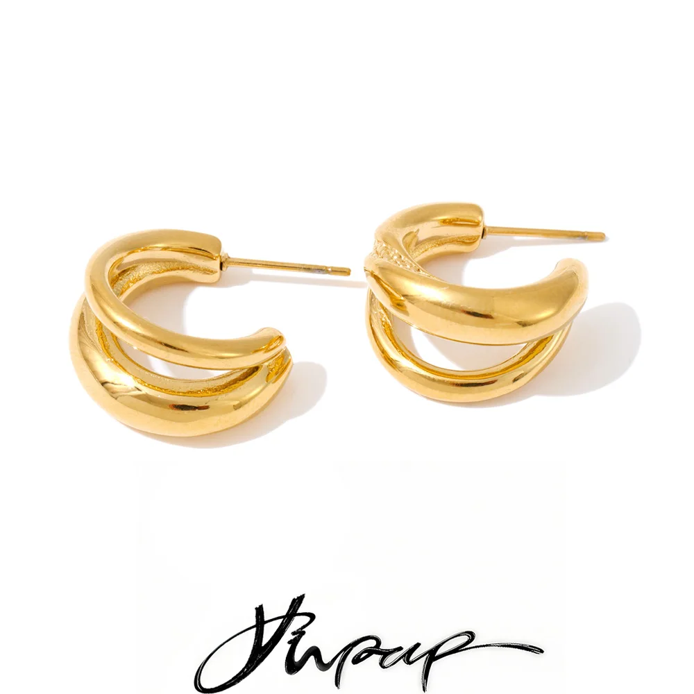 Yhpup Stainless Steel Hoop Earrings