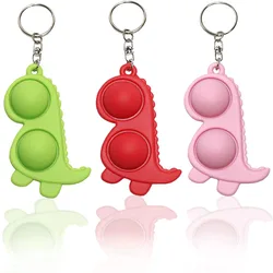 Porte clés en forme d'animal de dessin animé, fossette, Fidget, jouet anti stress, dinosaure bulle Popper, contrôleur de planche, jouets éducatifs 