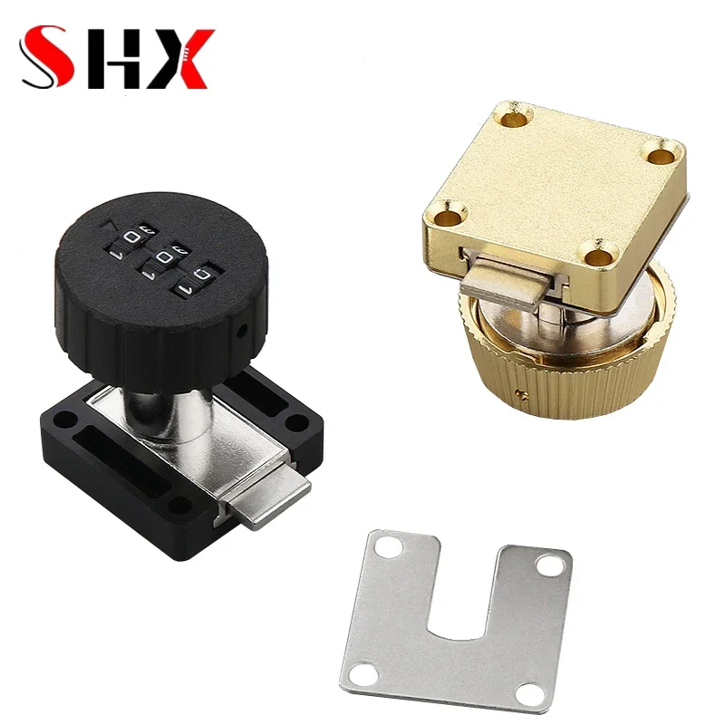 

3 Digital Password lock Black Thickened Lock Tongue Zinc Alloy Mailbox Password Code Lock Free shipping