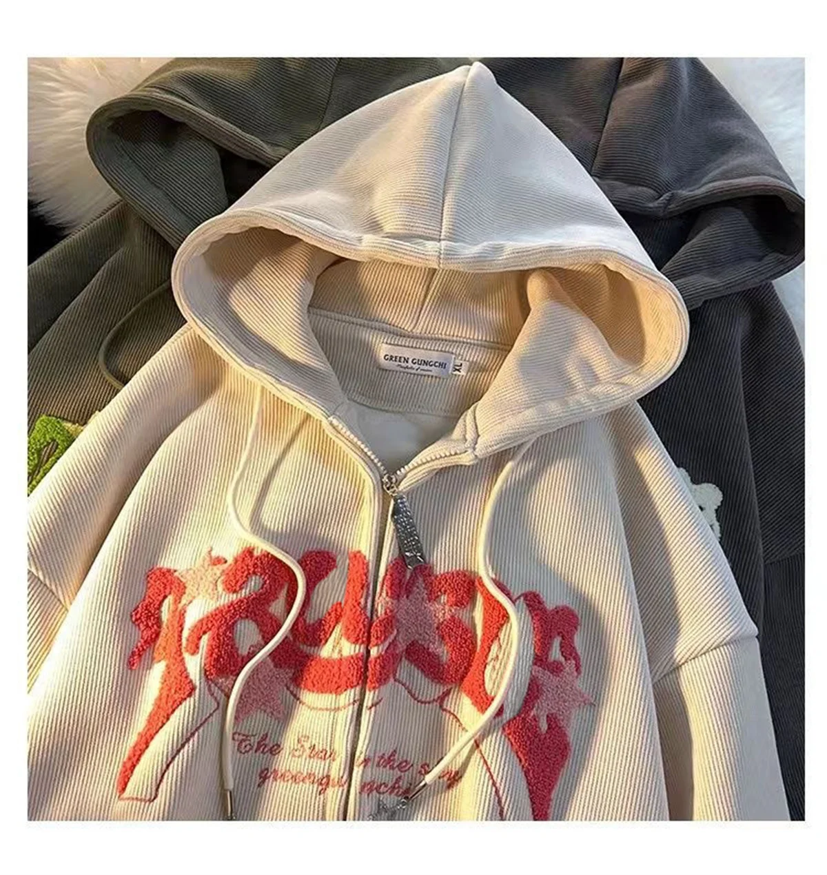 Fashion Zip Up Hoodies Women Y2K Long Sleeve 4