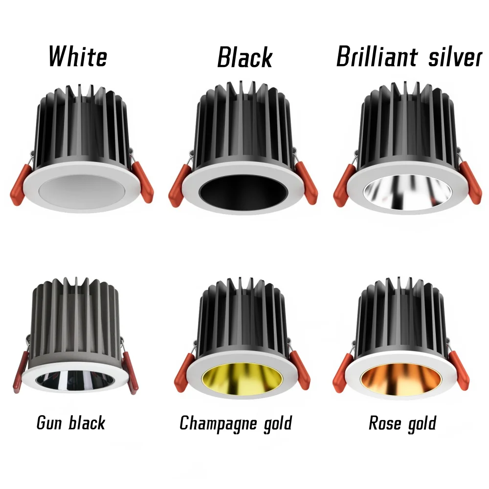 Embedded LED Downlight IP65 Waterproof Anti-glare COB Spotlights 5W 10W 20W 40W AC85-265VSuitable for bathroom, balcony, kitchen