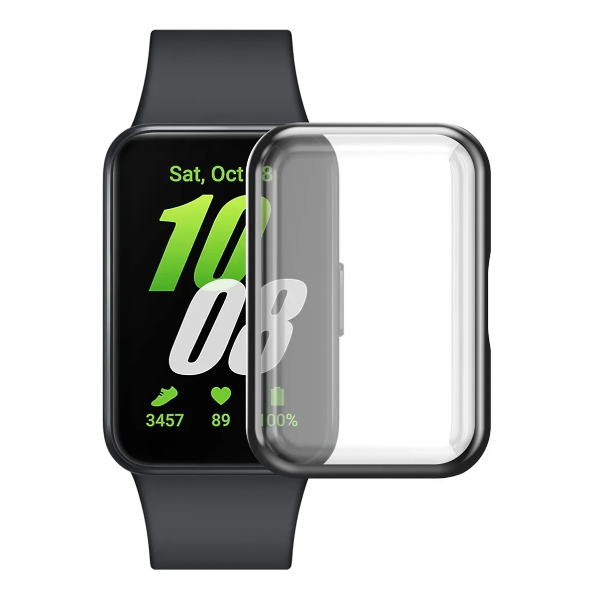 Enhanced TPU Protector Case with Full Coverage Glass Shell for Fitness Tracker Accessories