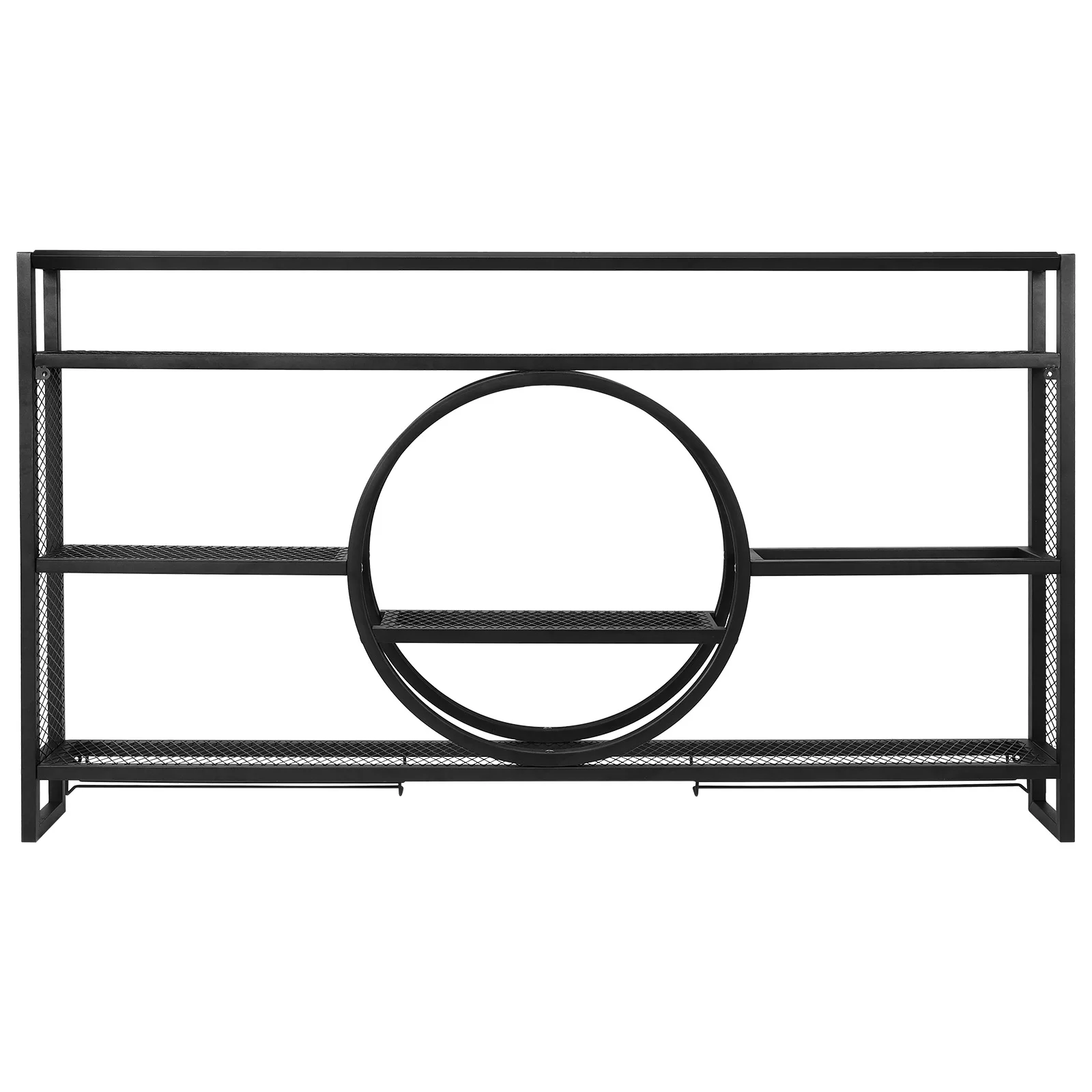 Metal Wall Wine Rack with LED Light for Home Bar