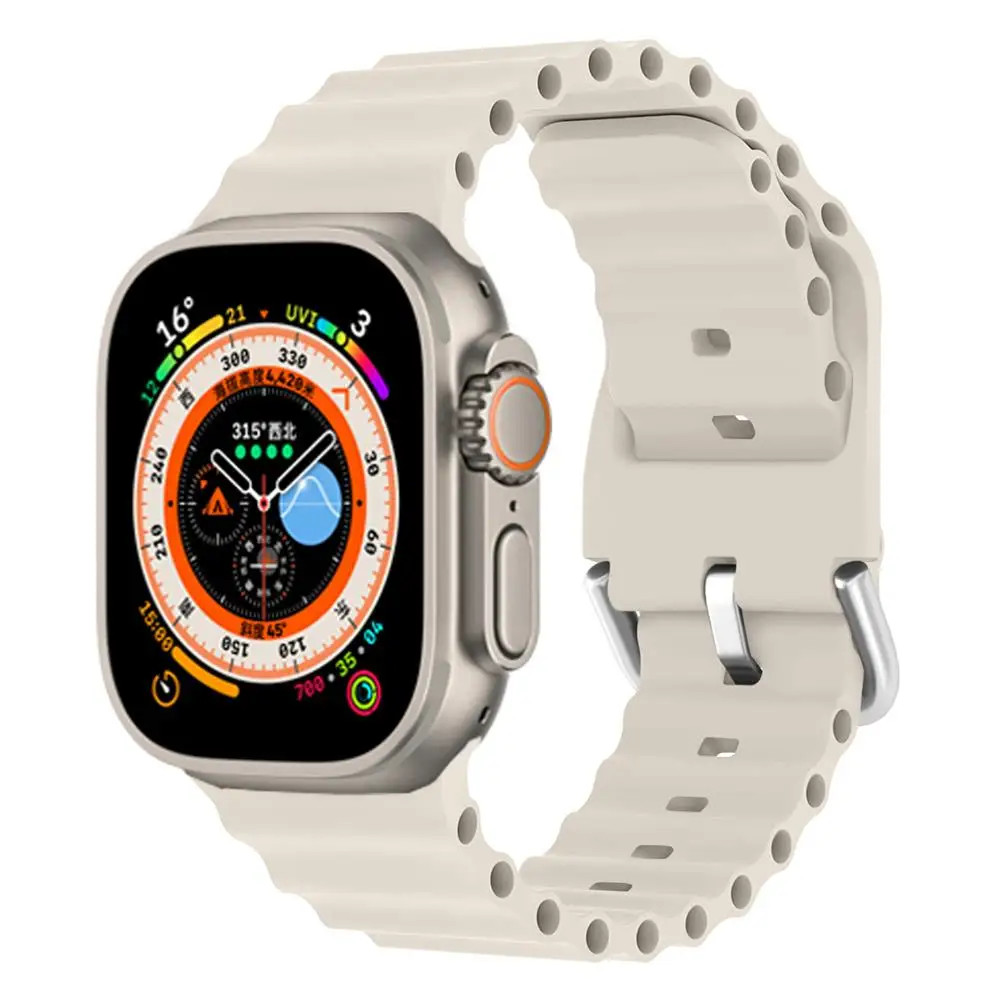 

Ocean Band for Apple Watch Band 45mm 44mm 40mm 41mm 42mm 38mm series 7 6 3 se 8 45 mm Silicone bracelet iWatch ultra 49mm Strap