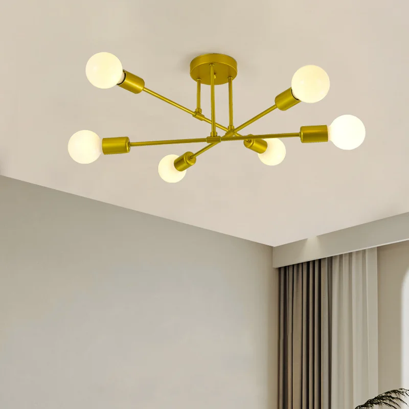 Ceiling Light 1PC 6-Head Ceiling Lamp for Home Living Room Bedroom Without Bulb