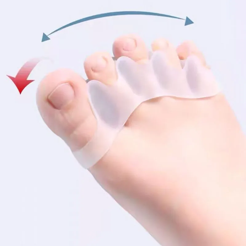 2Pc Silicone Toe Separator Fingers Feet Toe Spreader Hallux Valgus Bunion Corrector Straightener Corrector Finger Separators