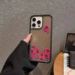 Chinese Style Floating Slider Gloss Quicksand Liquid Phone Case - iPhone 15 Pro Max (Fa)