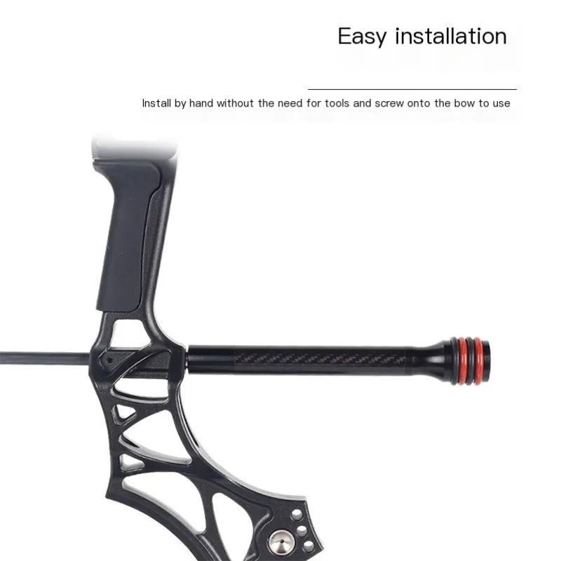 Carbon Stabilizer Balance Bar for Archery with Shock Absorption, Compound Bow Shooting Accessory