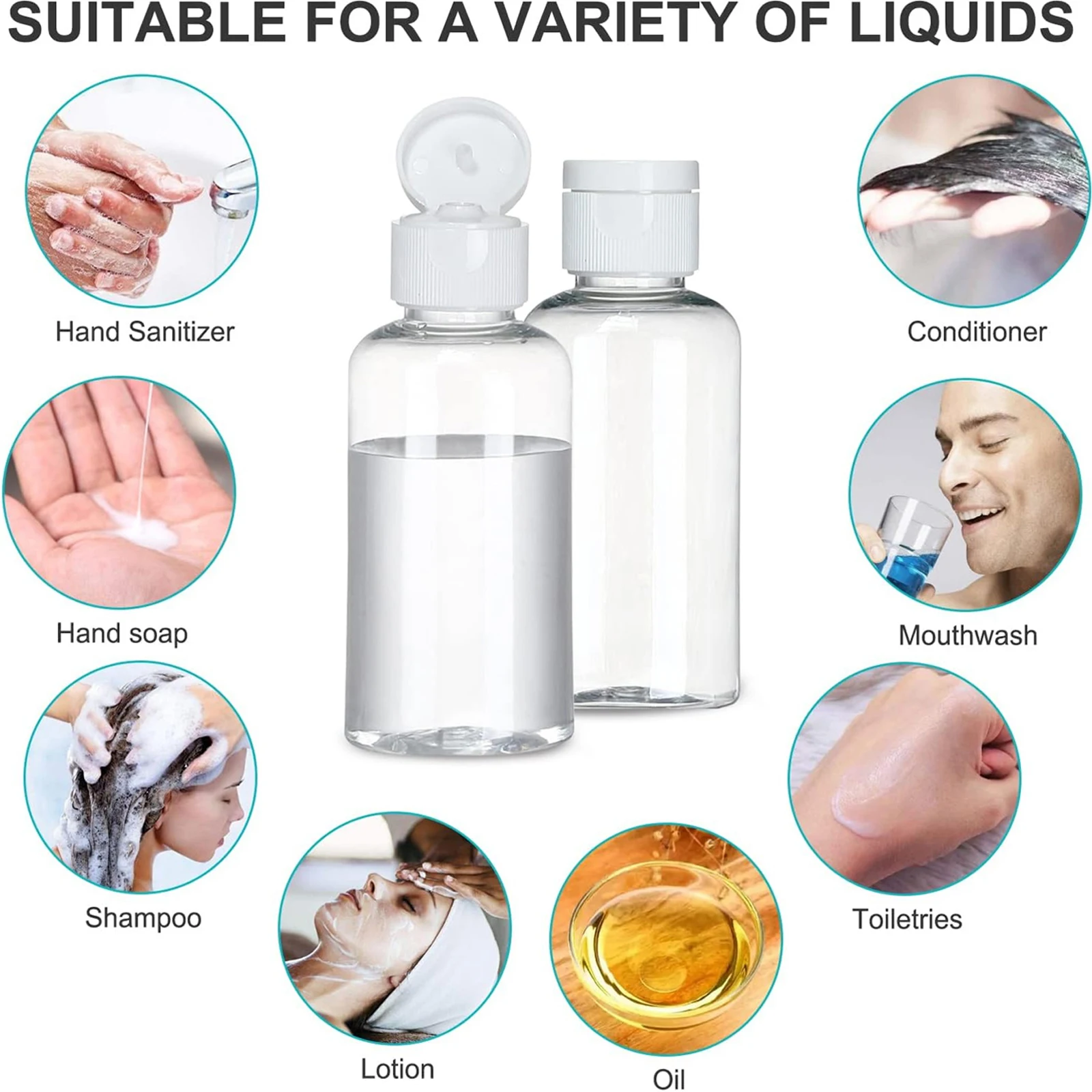 Plastic Empty Bottles with Flip Small Travel Size Bottles for Shampoo Lotion Body Soap 25Pcs refillable bottle refillable plastic bottles plastic lotion bottle