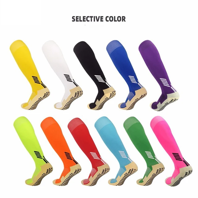 Professional Anti-Slip Soccer Knee High Socks Adult Kids Rubber Block Towel Bottom Long Football Hockey Sports Grip Socks Unisex 2