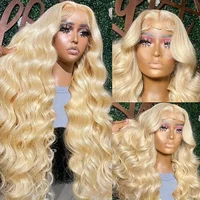 Body Wave 613 Blonde 13x4 Hd Lace Front Human Hair Wigs 220% Density Brazilian Pre Plucked Loose Body Wave 13x4 Lace Frontal Wig
