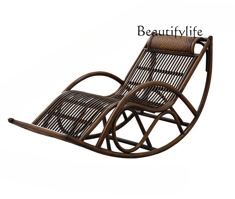 

High-End Balcony Rocking Chair Adults Leisure Lying Couch Lazy Lunch Break Rattan Sofa