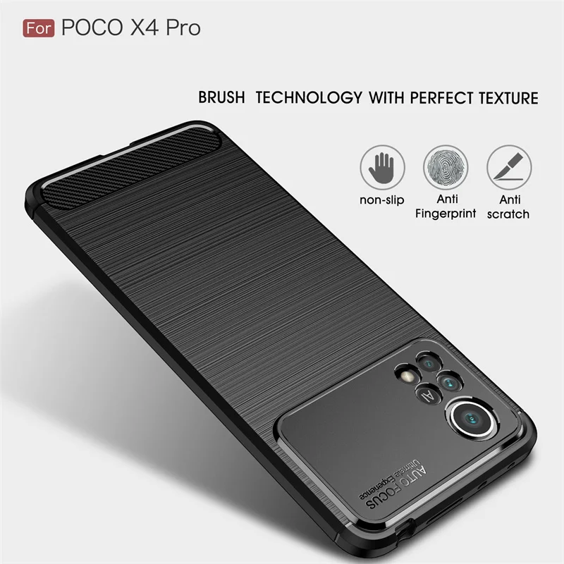 Чехол для Xiaomi Poco X4 Pro 5G, Роскошные тонкие чехлы из углеродного волокна для телефона Mi PocoPhone Pocco PocoX4 X4Pro X 4 4X Pro, задняя крышка