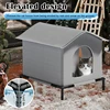 All Season Weatherproof Cat House Outdoor Indoor Warm Shelter for Stray Cats Dogs Waterproof Winter Pet Bed with Removable Mat 4