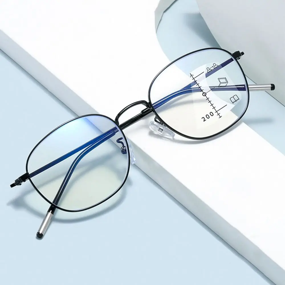 

Blue Ray Blocking Anti-Blue Light Reading Glasses Multifocal Round Eyeglasses Optical Spectacle Eyeglass for Men Women Office