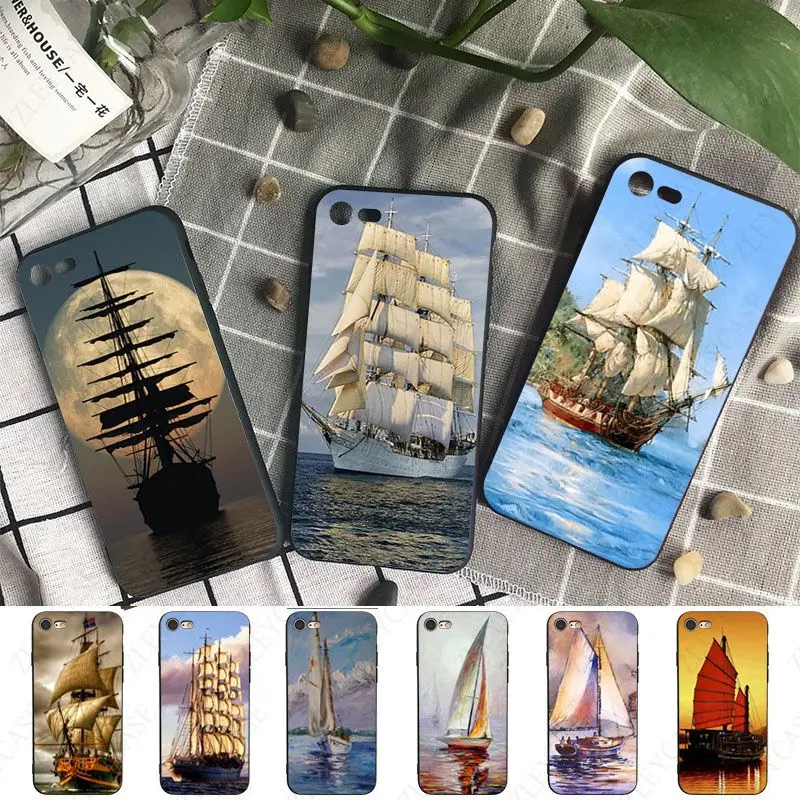 Cover Morbida Per Barca A Vela Per Iphone 15Pro Max 13Pro 7 8Plus 6S Xs Xr 14Plus 11Pro 12Pro Max 13Mini Se 2020 Custodie Coque
