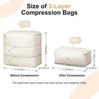 Comforter Storage Bag - Large Capacity Blanket Storage Bags 3-Layer Ultra Space Saving Self Compression Organizer 2