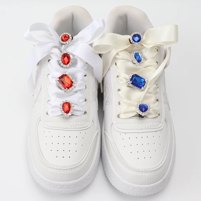 1Pc Diamond Shoelaces Decoration Lussuosi Strass Lucidi Fibbia Accessori Per Scarpe Ciondoli Per Scarpe In Plastica Design Per Sneaker Af1