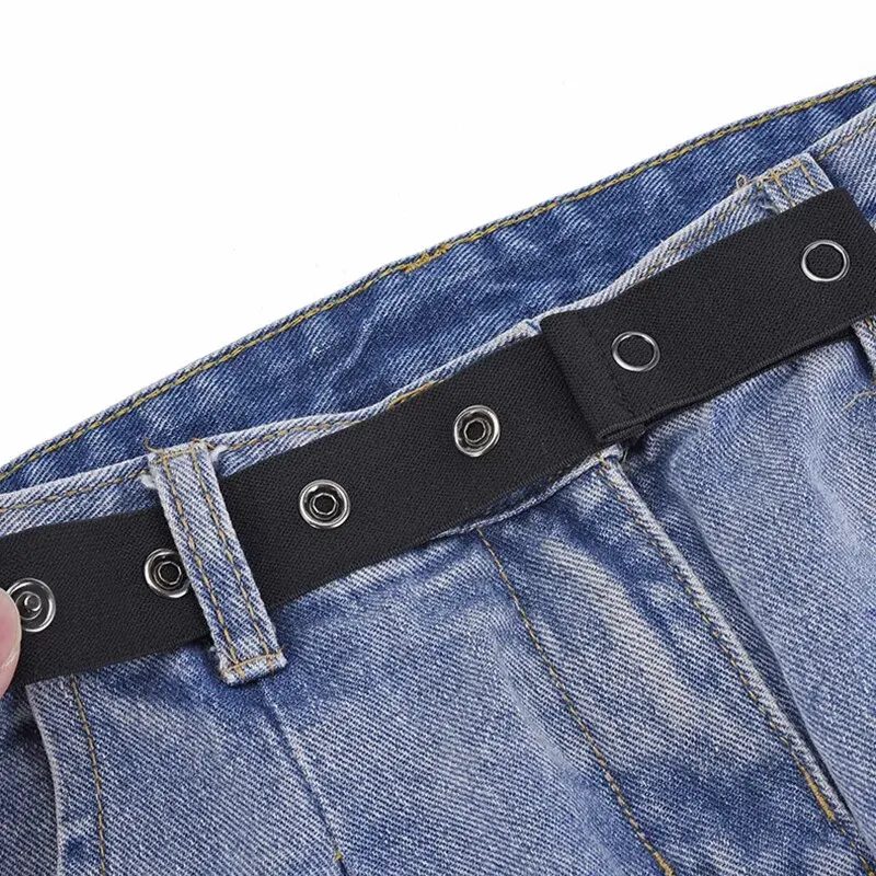 Invisible Jeans Belt Buckle Free Elastic Women's Belt Buckle Extension Elastic Expansion Adjustment Buckle Elastic Men Lazy Belt